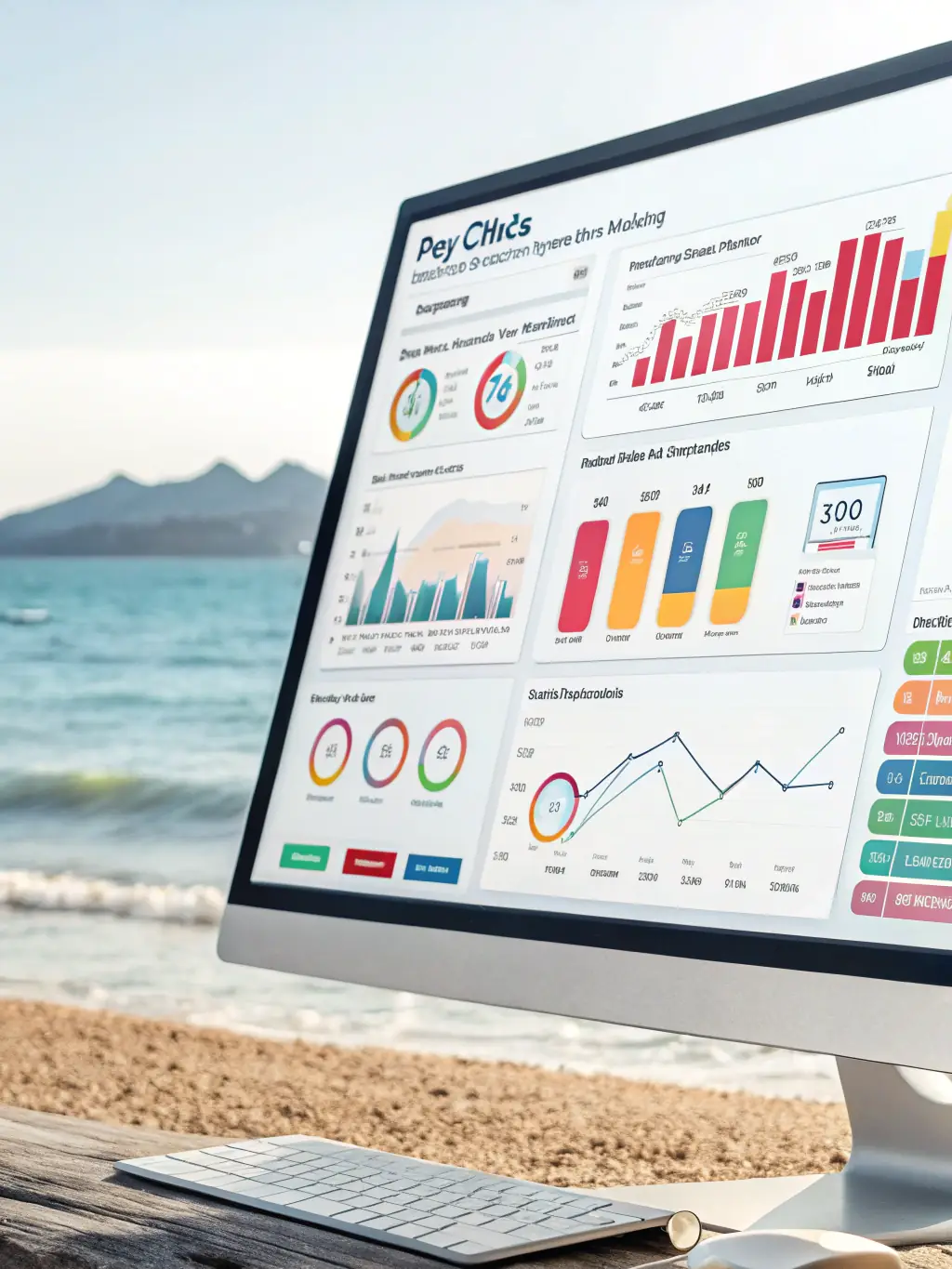 A visually appealing image of a successful paid advertising campaign dashboard, showcasing key metrics like impressions, clicks, and conversions.