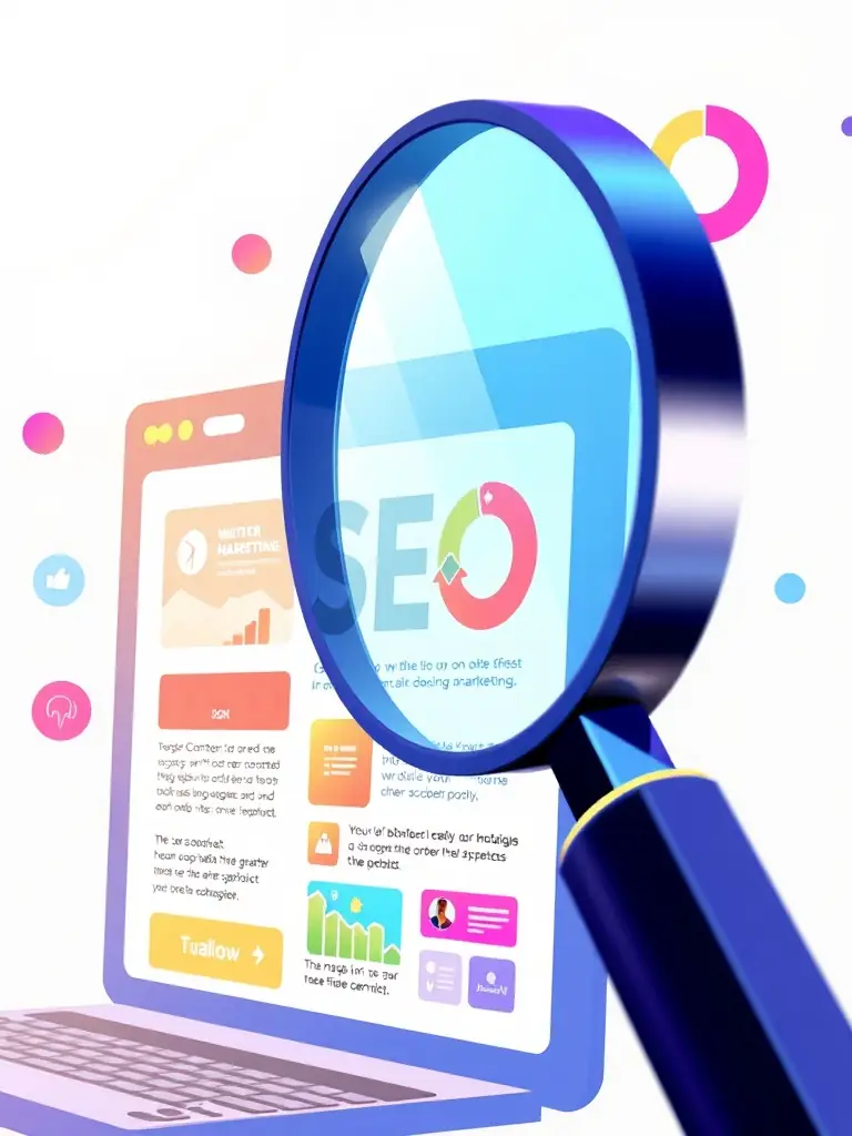 A graphic illustrating SEO strategies, including keyword research, on-page optimization, and link building, demonstrating the agency's SEO expertise.